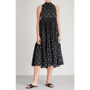 Asceno Silk Polka Dot Midi Dress Size Large